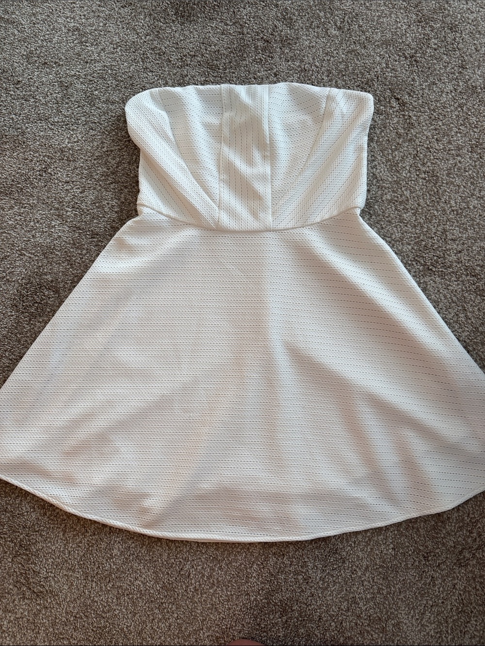 Express Strapless Cream A-Line Dress